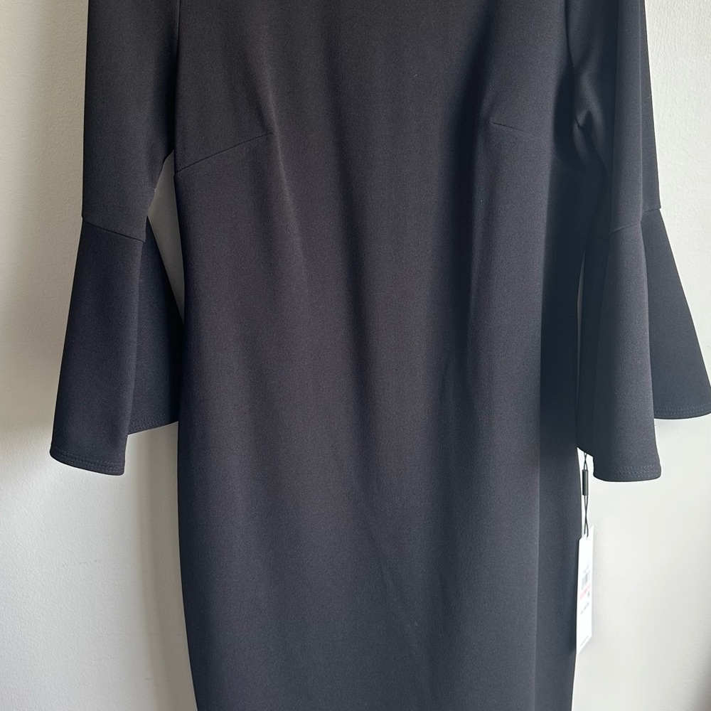 Calvin Klein Black Long Sleeve Sheath Dress